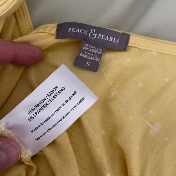 Peace & Pearls Polka Dot Faux Tie Shoulder Tank - Picture 9 of 9